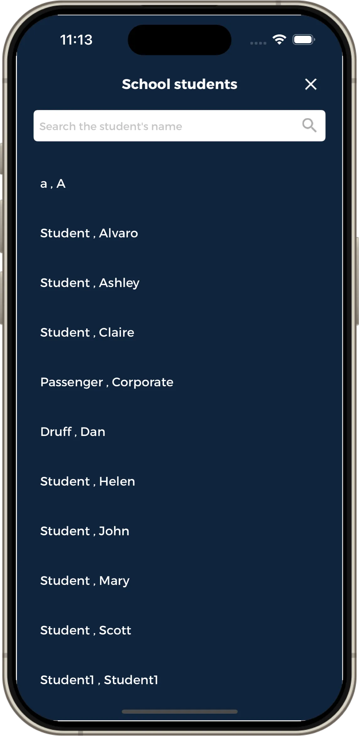 Search for the student